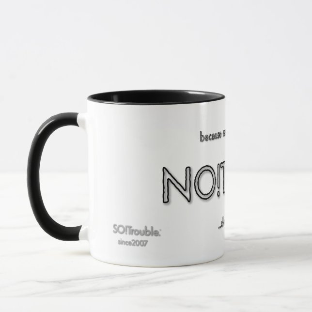 NO!Trouble. basic logo black outline Mug (Left)