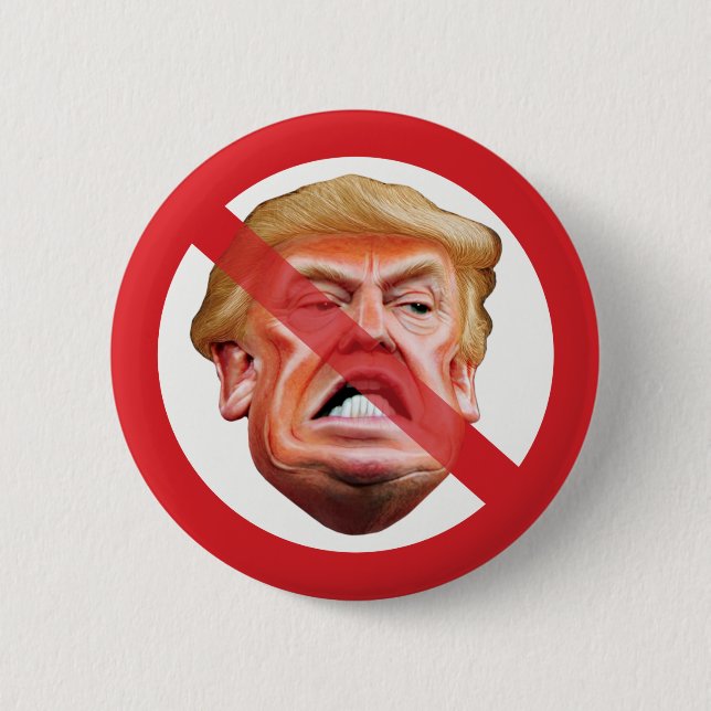 No Trump - Anti Trump No Symbol Diagonal Line 2 Inch Round Button (Front)