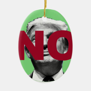 No Trump (Green and Red) Ceramic Ornament