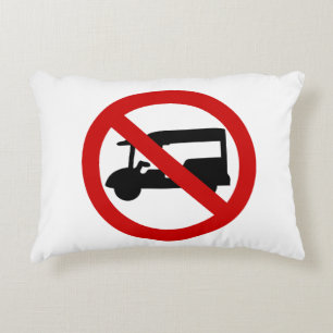 NO Tuk-Tuk TAXI ⚠ Thai Road Sign ⚠ Accent Pillow