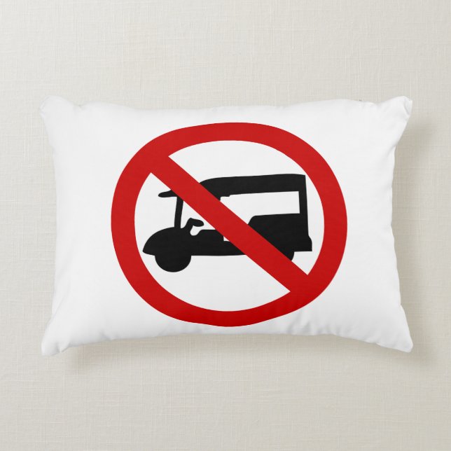 NO Tuk-Tuk TAXI ⚠ Thai Road Sign ⚠ Accent Pillow (Front)