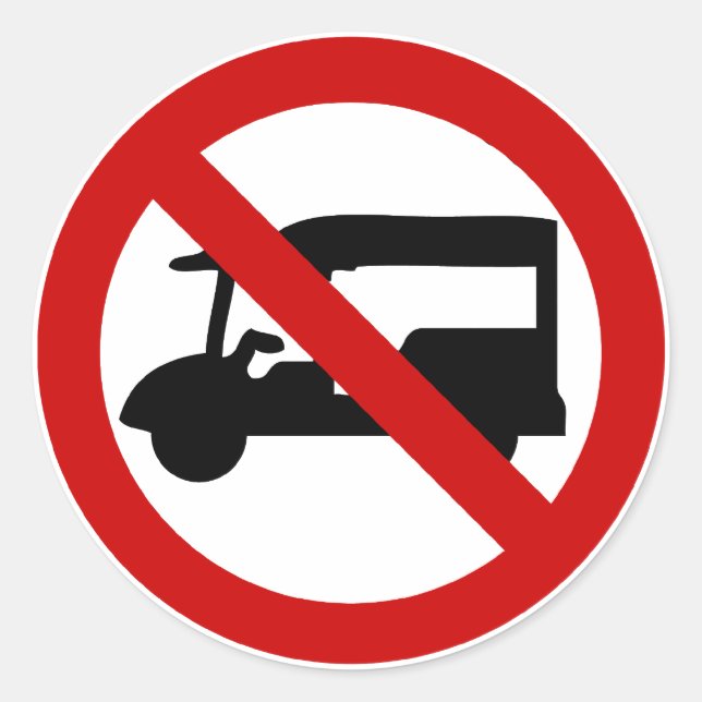 NO Tuk-Tuk TAXI ⚠ Thai Road Sign ⚠ Classic Round Sticker (Front)