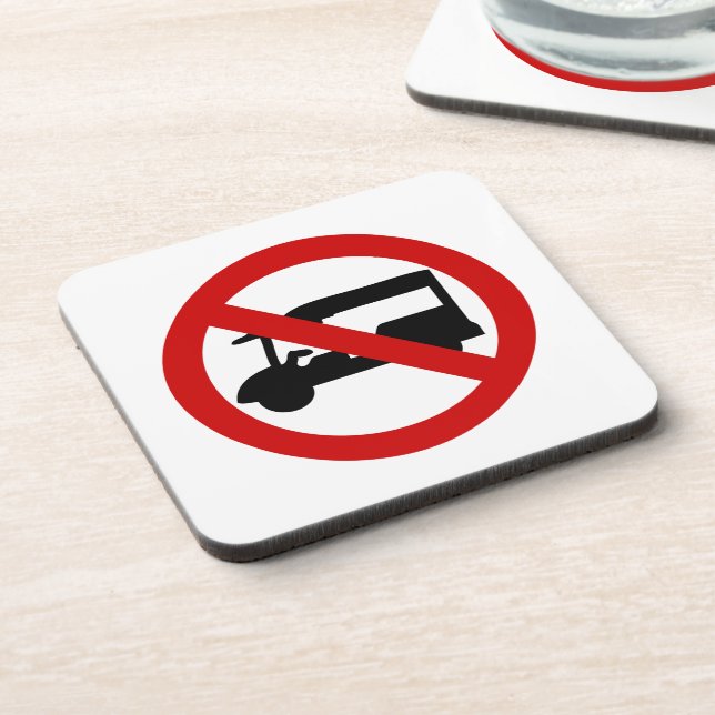 NO Tuk-Tuk TAXI ⚠ Thai Road Sign ⚠ Coaster (Left Side)