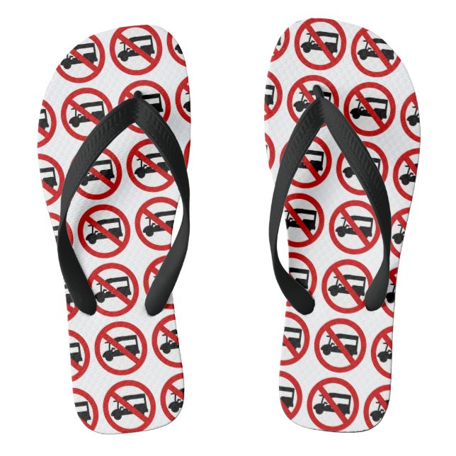 NO Tuk-Tuk TAXI ⚠ Thai Road Sign ⚠ Flip Flops (Footbed)