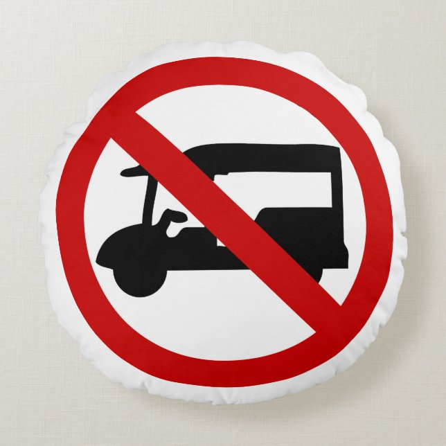 NO Tuk-Tuk TAXI ⚠ Thai Road Sign ⚠ Round Pillow (Front)