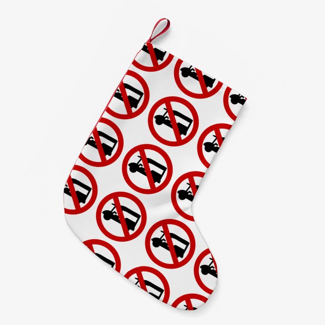 NO Tuk-Tuk TAXI ⚠ Thai Road Sign ⚠ Small Christmas Stocking (Front (Hanging))