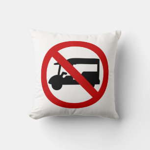 NO Tuk-Tuk TAXI ⚠ Thai Road Sign ⚠ Throw Pillow