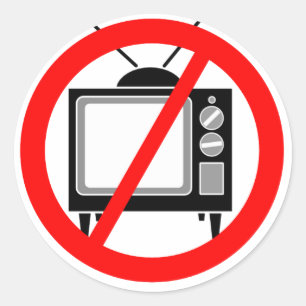 NO TV - television/propaganda/brainwashing/media Classic Round Sticker