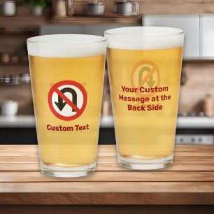 No U-Turn Sign Glass