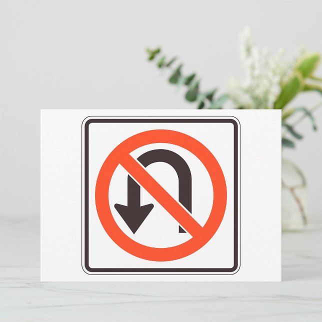 No U-Turn Sign Traffic Safety Road Symbol Invitation (Creator Uploaded)