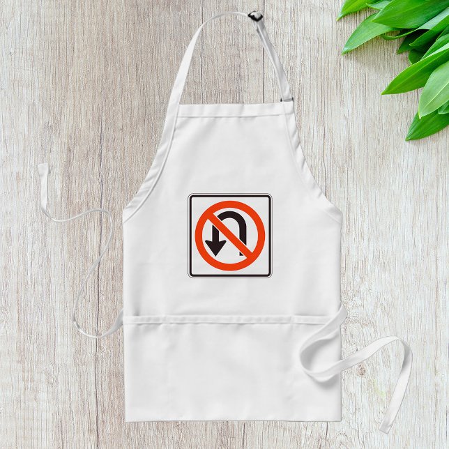 No U-Turn Sign Traffic Safety Road Symbol Standard Apron (Creator Uploaded)