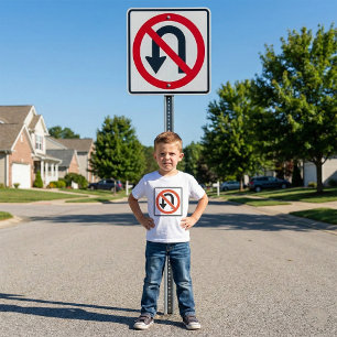No U-Turn Sign Traffic Safety Road Symbol T-Shirt