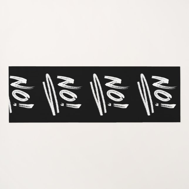 NO! underlines black and white Yoga Mat (Back (Horizontal))