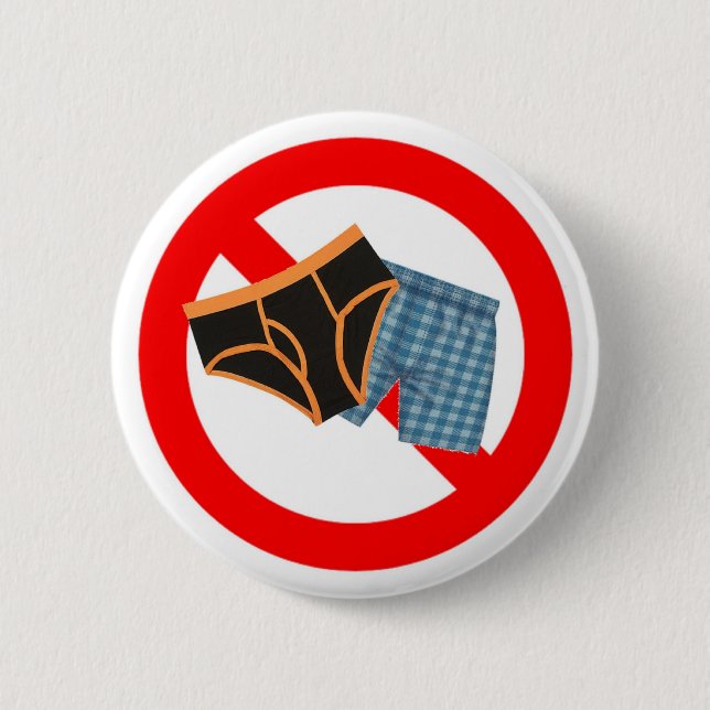 No Underwear 2 Inch Round Button (Front)