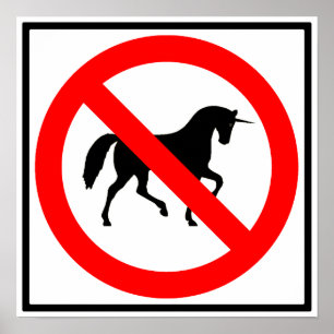 No Unicorns Highway Sign