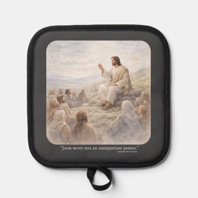 No unimportant person pot holder (Front)