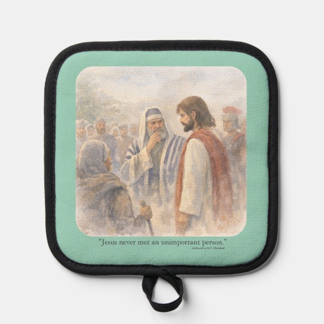 No unimportant person pot holder (Front)
