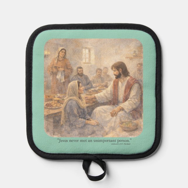 No unimportant person pot holder (Front)