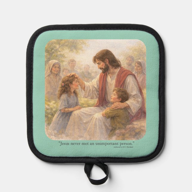 No unimportant person pot holder (Front)