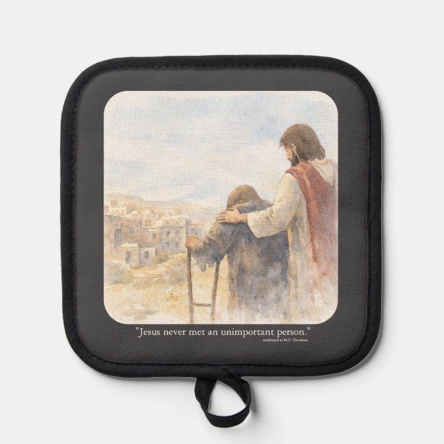 No unimportant person pot holder (Front)