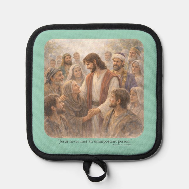 No unimportant person pot holder (Front)