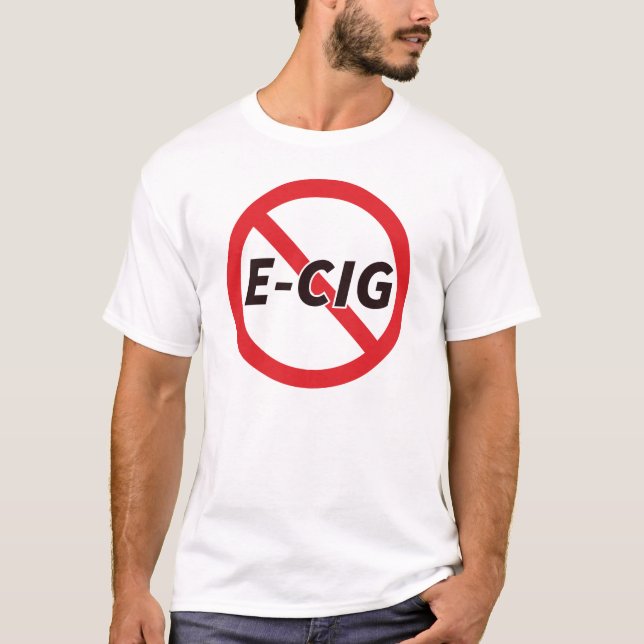 No Vaping Allowed E-Cig Prohibition Symbol T-Shirt (Front)