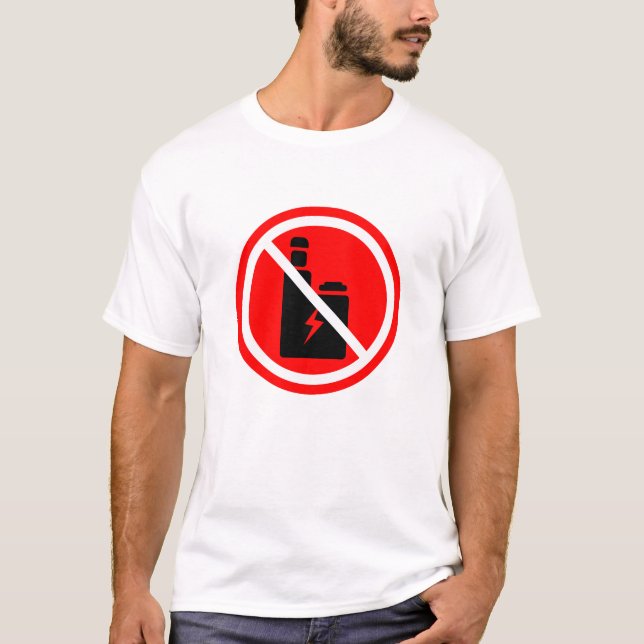 No Vaping Sign T-Shirt | Vape Free Zone Warning (Front)