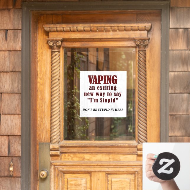 No Vaping Sign Window Cling (Home Door)