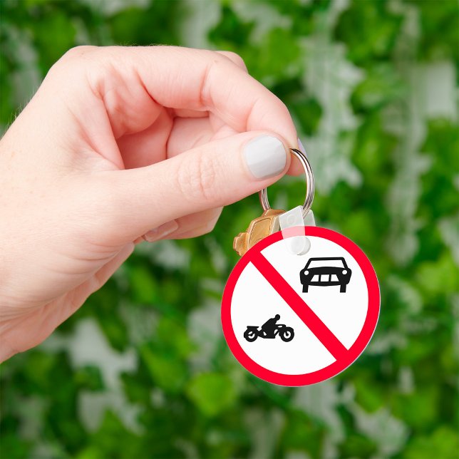 No Vehicles Road Sign Keychain (Creator Uploaded)