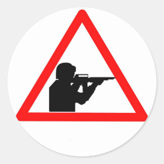 no-violence classic round sticker
