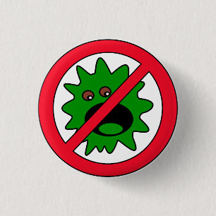 No Virus Allowed 1 Inch Round Button