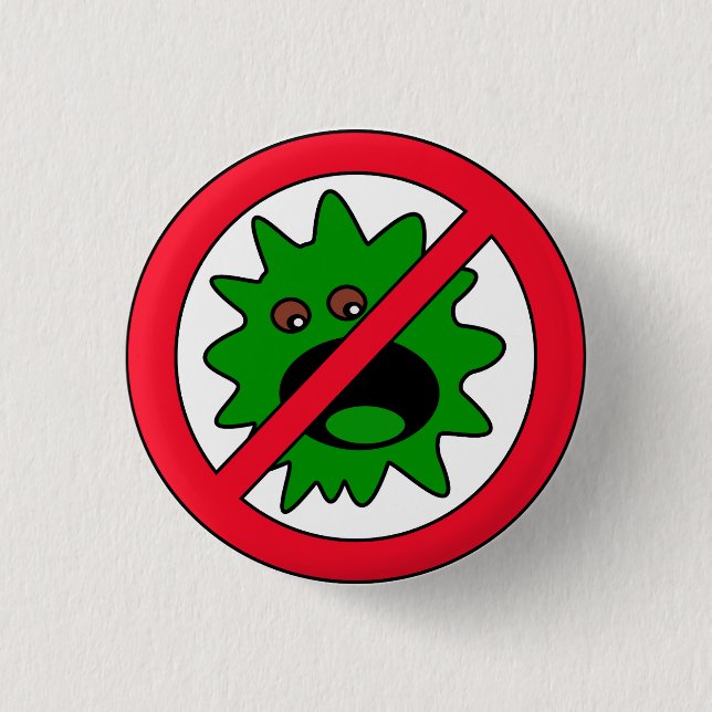 No Virus Allowed 1 Inch Round Button (Front)
