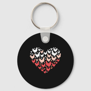 No Visible Text Detected Chicken Lover Heart Farme Keychain