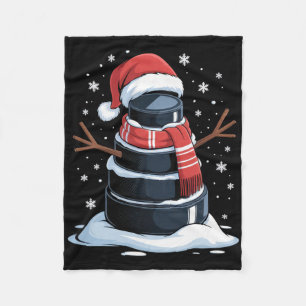 No Visible Text Detected Funny Hockey Fan Christma Fleece Blanket