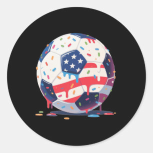 No Visible Text Detected Soccer Fans Patriotic Moo Classic Round Sticker