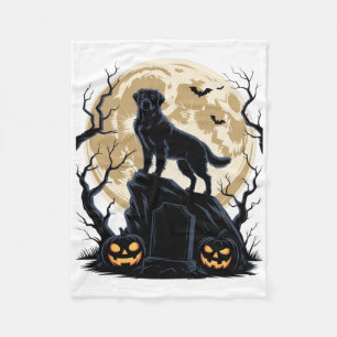 No Visible Text Detected. Spooky Halloween Dog Lov Fleece Blanket