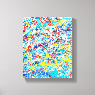 No Vision Required Colourful Abstract Splatter Canvas Print
