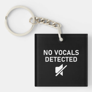 No Vocals Detected Minimal Audio Design Keychain