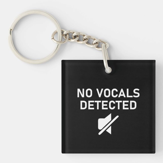 No Vocals Detected Minimal Audio Design Keychain (Front)