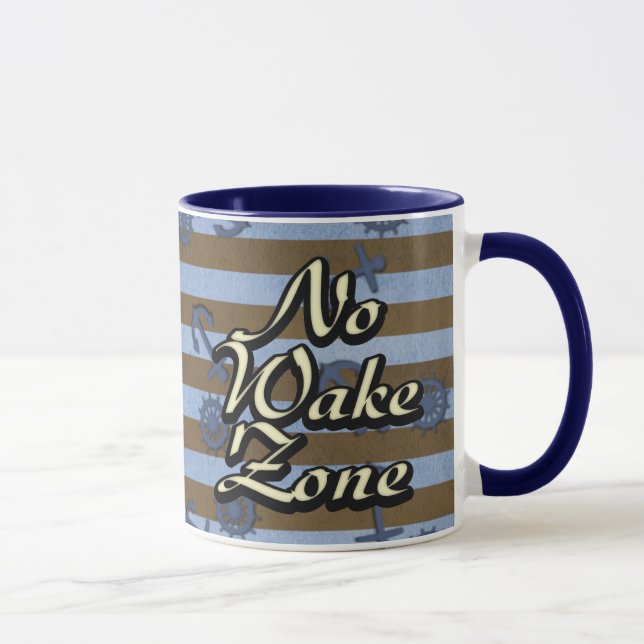 No Wake Zone Nautical Ship Anchors And Wheels Mug (Right)
