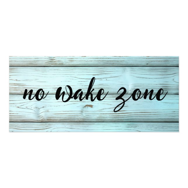 No Wake Zone On Retro Rustic Wood Photo Print (Front)