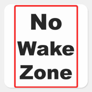 No Wake Zone Square Sticker