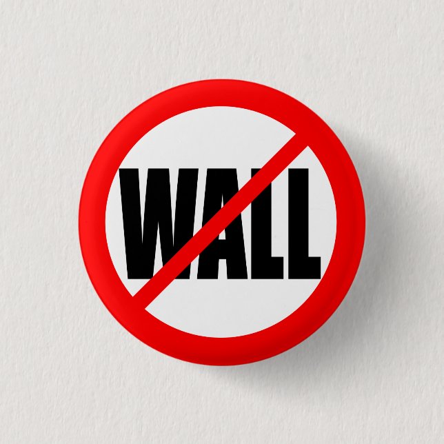 "NO WALL" 1 INCH ROUND BUTTON (Front)