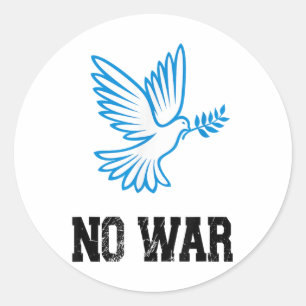 No War, Dove Of Peace, Anti-war, No War Classic Round Sticker