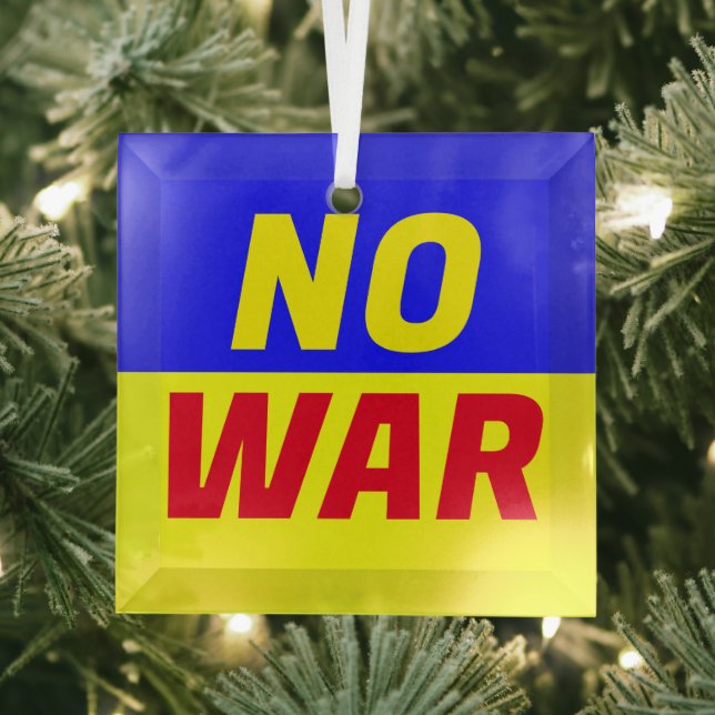 NO WAR Glass Ornament (Insitu)