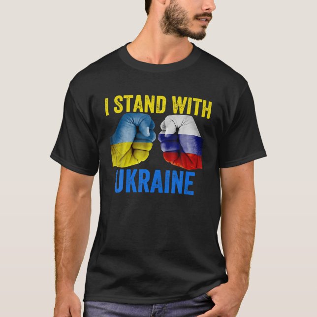 No War I Stand With Ukraine Ukrainian Flag Freedom T-Shirt (Front)