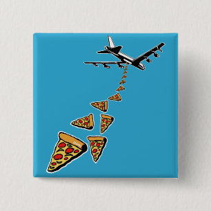 No war more pizza 2 inch square button