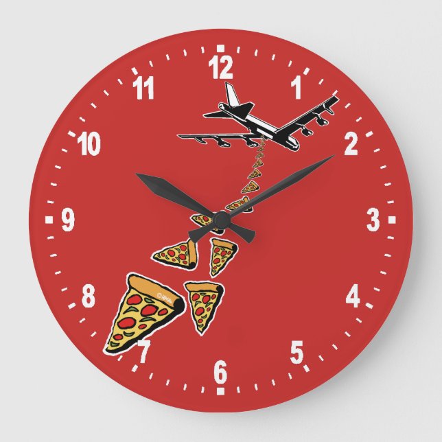 No war more pizza large clock (Front)