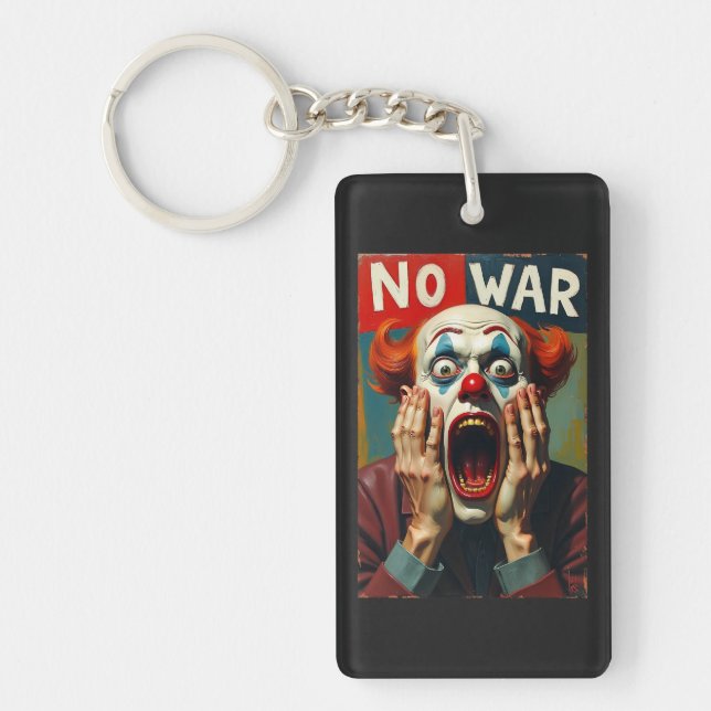 No War On Iran Peace  Keychain (Front)