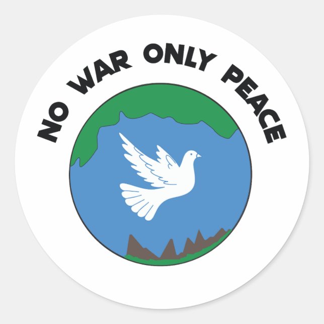 No war only peace  classic round sticker (Front)